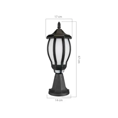 LEDTM® VERDI 203-0231 Vintage Επιδαπέδιο Φωτιστικό Φαναράκι Μονόφωτο 1 x E27 IP44 Μαύρο & Διάφανο Πλαστικό - Μ17 x Π17 x Υ47cm - Image 4