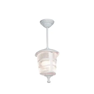 LEDTM® ZARDIN 203-0237 Vintage Κρεμαστό Φωτιστικό Φαναράκι Μονόφωτο 1 x E27 IP44 Λευκό Πλαστικό - Μ17 x Π17 x Υ42cm - Image 3