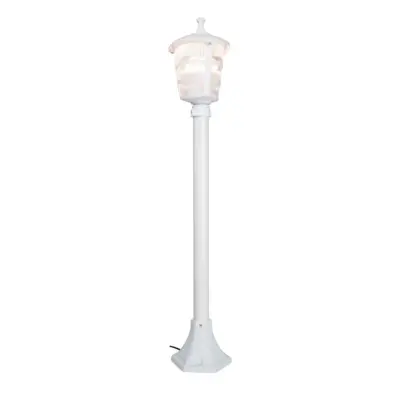 LEDTM® ZARDIN 203-0240 Vintage Επιδαπέδιο Φωτιστικό Κολωνάκι Κήπου Μονόφωτο 1 x E27 IP44 Λευκό & Διάφανο Πλαστικό - Μ16 x Π16 x Υ100cm - Image 3