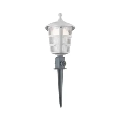 LEDTM® ZARDIN 203-0241 Vintage Καρφωτό Φωτιστικό Φαναράκι Μονόφωτο 1 x E27 IP44 Λευκό & Διάφανο Πλαστικό - Μ16 x Π16 x Υ51cm - Image 3