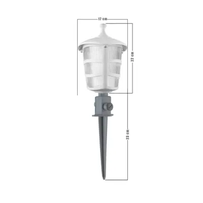 LEDTM® ZARDIN 203-0241 Vintage Καρφωτό Φωτιστικό Φαναράκι Μονόφωτο 1 x E27 IP44 Λευκό & Διάφανο Πλαστικό - Μ16 x Π16 x Υ51cm - Image 4