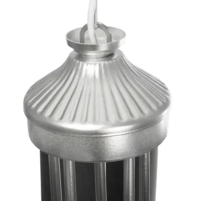 LEDTM® TRITON 203-0255 Vintage Κρεμαστό Φωτιστικό Καπέλο Πολύφωτο 5 x E27 IP20 Ασημί Μέταλλο με Γκρι Ύφασμα - Μ50 x Π50 x Υ48cm - Image 10