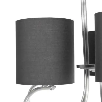 LEDTM® TRITON 203-0255 Vintage Κρεμαστό Φωτιστικό Καπέλο Πολύφωτο 5 x E27 IP20 Ασημί Μέταλλο με Γκρι Ύφασμα - Μ50 x Π50 x Υ48cm - Image 9