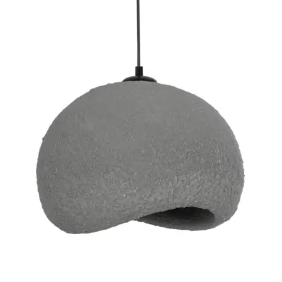 LEDTM® STONE 204-0122 Μοντέρνο Κρεμαστό Φωτιστικό Καμπάνα Μονόφωτο 1 x E27 IP20 Γκρι Σκoύρο Πολυστερίνη με Ρητίνη - Μ35 x Π31 x Υ26cm - Image 5