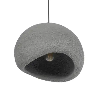 LEDTM® STONE 204-0122 Μοντέρνο Κρεμαστό Φωτιστικό Καμπάνα Μονόφωτο 1 x E27 IP20 Γκρι Σκoύρο Πολυστερίνη με Ρητίνη - Μ35 x Π31 x Υ26cm - Image 6