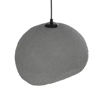 LEDTM® STONE 204-0122 Μοντέρνο Κρεμαστό Φωτιστικό Καμπάνα Μονόφωτο 1 x E27 IP20 Γκρι Σκoύρο Πολυστερίνη με Ρητίνη - Μ35 x Π31 x Υ26cm - Image 7