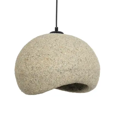 LEDTM® STONE 204-0123 Μοντέρνο Κρεμαστό Φωτιστικό Καμπάνα Μονόφωτο 1 x E27 IP20 Μπεζ Πολυστερίνη με Μπεζ Ρητίνη - Μ35 x Π31 x Υ26cm - Image 5