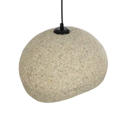 LEDTM® STONE 204-0123 Μοντέρνο Κρεμαστό Φωτιστικό Καμπάνα Μονόφωτο 1 x E27 IP20 Μπεζ Πολυστερίνη με Μπεζ Ρητίνη - Μ35 x Π31 x Υ26cm - Image 7
