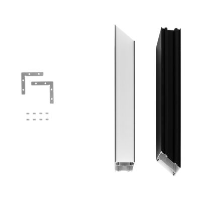 LEDTM® ALP-CORNER-SIDE90 LUMILINE 61767 Επιφανειακό / Κρεμαστό Προφίλ Αλουμινίου Γωνία με Λευκό Γαλακτερό Πατητό Κάλυμμα για Ταινίες LED IP20 - Μαύρο Ματ - Μ30 x Π3.5 x Υ7cm - Image 9