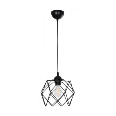 LEDTM® SOLON 201-0059 Μοντέρνο Κρεμαστό Φωτιστικό Πλέγμα Μονόφωτο 1 x E27 IP20 Μαύρο Μέταλλο - Μ24 x Π24 x Υ23cm - Image 4