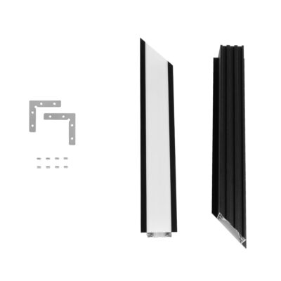 LEDTM® ALP-CORNER-SIDE90 RECESSA 61789 Χωνευτό Προφίλ Αλουμινίου Γωνία με Λευκό Γαλακτερό Πατητό Κάλυμμα για Ταινίες LED IP20 - Μαύρο Ματ - Μ30 x Π3.5 x Υ4cm - Image 9