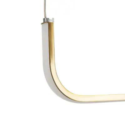 LEDTM® LINARIA 60923 Μοντέρνο Κρεμαστό Φωτιστικό Οροφής LED 36W 4150lm 180° AC 220-240V IP20 Ρυθμιζόμενο Λευκό CCT με Χειριστήριο από 2700K έως 6000K Dimmable - Lumileds SMD Chip - Χρυσό Βούρτσας - Μ120 x Π2 x Υ10cm - 3 Χρόνια Εγγύηση - Image 3