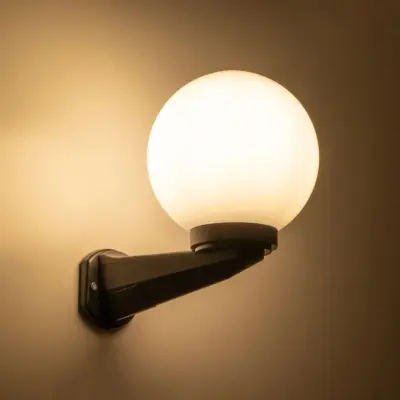 LEDTM® AGROS 61592 Φωτιστικό Τοίχου - Απλίκα Κήπου με Ντουί 1 x E27 AC 220-240V Αδιάβροχο IP65 - Λευκό & Μάυρο - Μ20 x Π20 x Υ30cm - Image 3
