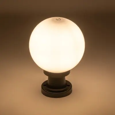 LEDTM® AGROS 61595 Φωτιστικό Κολωνάκι Κήπου με Ντουί 1 x E27 AC 220-240V Αδιάβροχο IP65 - Λευκό & Μάυρο - Μ20 x Π20 x Υ30cm - Image 3