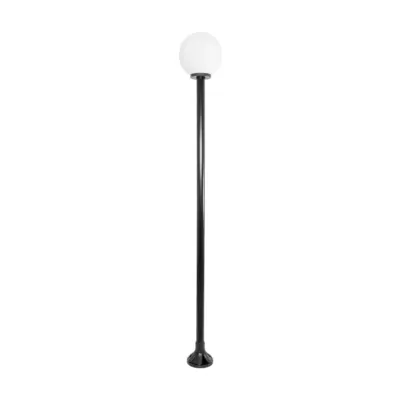 LEDTM® AGROS 61597 Φωτιστικό Κολωνάκι Κήπου με Ντουί 1 x E27 AC 220-240V Αδιάβροχο IP65 - Λευκό & Μάυρο - Μ30 x Π30 x Υ240cm