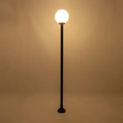 LEDTM® AGROS 61597 Φωτιστικό Κολωνάκι Κήπου με Ντουί 1 x E27 AC 220-240V Αδιάβροχο IP65 - Λευκό & Μάυρο - Μ30 x Π30 x Υ240cm - Image 3