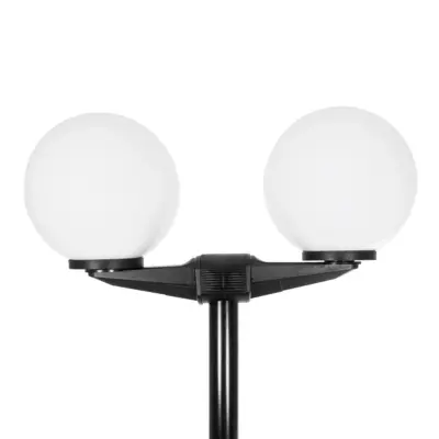LEDTM® AGROS 61598 Φωτιστικό Κολωνάκι Κήπου με Ντουί 2 x E27 AC 220-240V Αδιάβροχο IP65 - Λευκό & Μάυρο - Μ75 x Π30 x Υ240cm - Image 4