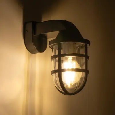 LEDTM® AGRE 61711 Φωτιστικό Τοίχου - Απλίκα Κήπου με Ντουί 1 x E27 AC 220-240V Αδιάβροχο IP65 - Μάυρο - Μ18 x Π11.5 x Υ22cm - Image 3