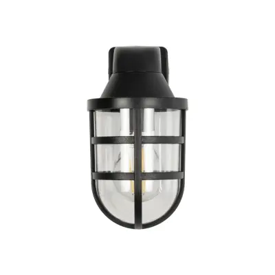 LEDTM® AGRE 61711 Φωτιστικό Τοίχου - Απλίκα Κήπου με Ντουί 1 x E27 AC 220-240V Αδιάβροχο IP65 - Μάυρο - Μ18 x Π11.5 x Υ22cm - Image 4