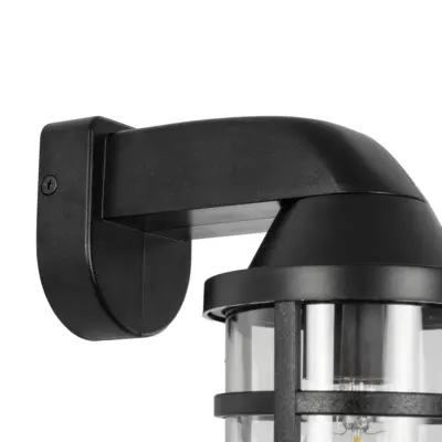 LEDTM® AGRE 61711 Φωτιστικό Τοίχου - Απλίκα Κήπου με Ντουί 1 x E27 AC 220-240V Αδιάβροχο IP65 - Μάυρο - Μ18 x Π11.5 x Υ22cm - Image 6