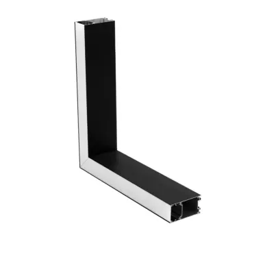 LEDTM® ALP-CORNER-SIDE90 LUMILINE 61767 Επιφανειακό / Κρεμαστό Προφίλ Αλουμινίου Γωνία με Λευκό Γαλακτερό Πατητό Κάλυμμα για Ταινίες LED IP20 - Μαύρο Ματ - Μ30 x Π3.5 x Υ7cm