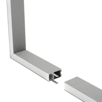 LEDTM® ALP-CORNER-SIDE90 LUMILINE 61768 Επιφανειακό / Κρεμαστό Προφίλ Αλουμινίου Γωνία με Λευκό Γαλακτερό Πατητό Κάλυμμα για Ταινίες LED IP20 - Γκρι Ανθρακί Ματ - Μ30 x Π3.5 x Υ7cm - Image 3