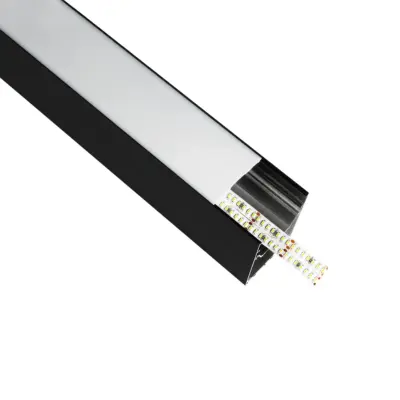 LEDTM® ALP-LINEAR BRIGHTRAIL 61775-3M Επιφανειακό / Κρεμαστό / Επιτοίχιο Προφίλ Αλουμινίου με Λευκό Γαλακτερό Πατητό Κάλυμμα για Ταινίες LED IP20 - Μαύρο Ματ - Μ300 x Π5 x Υ7.5cm