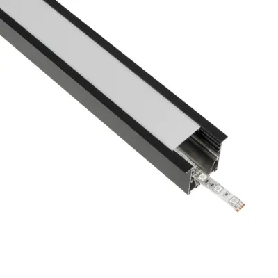 LEDTM® ALP-LINEAR RECESSA 61786-3M Χωνευτό Προφίλ Αλουμινίου με Λευκό Γαλακτερό Πατητό Κάλυμμα για Ταινίες LED IP20 - Μαύρο Ματ - Μ300 x Π3.5 x Υ4cm