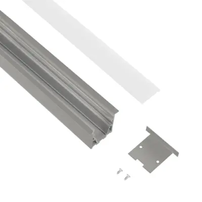 LEDTM® ALP-LINEAR RECESSA 61787-3M Χωνευτό Προφίλ Αλουμινίου με Λευκό Γαλακτερό Πατητό Κάλυμμα για Ταινίες LED IP20 - Γκρι Ανθρακί Ματ - Μ300 x Π3.5 x Υ4cm - Image 3
