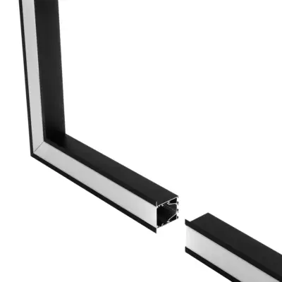 LEDTM® ALP-CORNER-SIDE90 RECESSA 61789 Χωνευτό Προφίλ Αλουμινίου Γωνία με Λευκό Γαλακτερό Πατητό Κάλυμμα για Ταινίες LED IP20 - Μαύρο Ματ - Μ30 x Π3.5 x Υ4cm - Image 3