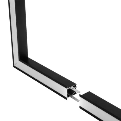 LEDTM® ALP-CORNER-SIDE90 RECESSA 61789 Χωνευτό Προφίλ Αλουμινίου Γωνία με Λευκό Γαλακτερό Πατητό Κάλυμμα για Ταινίες LED IP20 - Μαύρο Ματ - Μ30 x Π3.5 x Υ4cm - Image 4