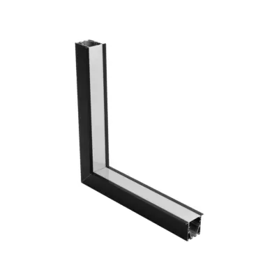 LEDTM® ALP-CORNER-IN90 RECESSA 61792 Χωνευτό Προφίλ Αλουμινίου Γωνία με Λευκό Γαλακτερό Πατητό Κάλυμμα για Ταινίες LED IP20 - Μαύρο Ματ - Μ30 x Π3.5 x Υ4cm