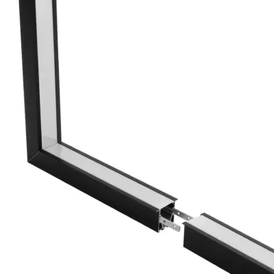 LEDTM® ALP-CORNER-IN90 RECESSA 61792 Χωνευτό Προφίλ Αλουμινίου Γωνία με Λευκό Γαλακτερό Πατητό Κάλυμμα για Ταινίες LED IP20 - Μαύρο Ματ - Μ30 x Π3.5 x Υ4cm - Image 4
