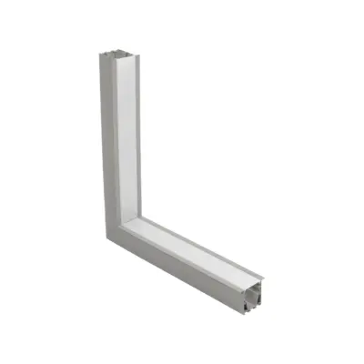 LEDTM® ALP-CORNER-IN90 RECESSA 61793 Χωνευτό Προφίλ Αλουμινίου Γωνία με Λευκό Γαλακτερό Πατητό Κάλυμμα για Ταινίες LED IP20 - Γκρι Ανθρακί Ματ - Μ30 x Π3.5 x Υ4cm