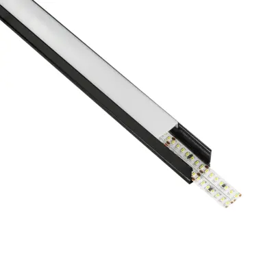 LEDTM® ALP-LINEAR GLOWTRACK 61797-3M Επιφανειακό Προφίλ Αλουμινίου με Λευκό Γαλακτερό Πατητό Κάλυμμα για Ταινίες LED IP20 - Μαύρο Ματ - Μ300 x Π2 x Υ2cm - Πακέτο 5 Τεμαχίων