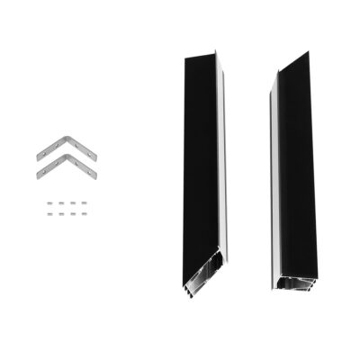 LEDTM® ALP-CORNER-IN90 RECESSA 61792 Χωνευτό Προφίλ Αλουμινίου Γωνία με Λευκό Γαλακτερό Πατητό Κάλυμμα για Ταινίες LED IP20 - Μαύρο Ματ - Μ30 x Π3.5 x Υ4cm - Image 8