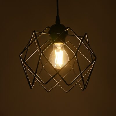 LEDTM® SOLON 201-0059 Μοντέρνο Κρεμαστό Φωτιστικό Πλέγμα Μονόφωτο 1 x E27 IP20 Μαύρο Μέταλλο - Μ24 x Π24 x Υ23cm - Image 3