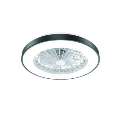 ΑΝΕΜΙΣΤΗΡΑΣ ΟΡΟΦΗΣ ΠΛΑΦΟΝΙΕΡΑ SMART ΜΑΥΡΗ DIMMABLE DC22W Φ50 7 ΔΙΑΦΑΝH ABS ΠΤΕΡΥΓΙΑ ΤΗΛΕΧΕΙΡΙΣΤΗΡΙΟ