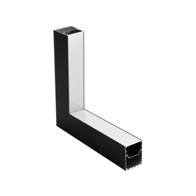 LEDTM® ALP-CORNER-IN90 BRIGHTRAIL 61781 Επιφανειακό / Κρεμαστό Προφίλ Αλουμινίου Γωνία με Λευκό Γαλακτερό Πατητό Κάλυμμα για Ταινίες LED IP20 - Μαύρο Ματ - Μ30 x Π5 x Υ7.5cm