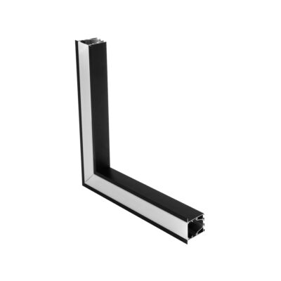 LEDTM® ALP-CORNER-SIDE90 RECESSA 61789 Χωνευτό Προφίλ Αλουμινίου Γωνία με Λευκό Γαλακτερό Πατητό Κάλυμμα για Ταινίες LED IP20 - Μαύρο Ματ - Μ30 x Π3.5 x Υ4cm