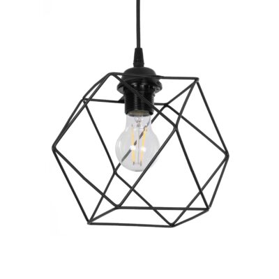 LEDTM® SOLIS 201-0045 Vintage Κρεμαστό Φωτιστικό Πλέγμα Μονόφωτο 1 x E27 IP20 Μαύρο Μέταλλο - Μ25 x Π25 x Υ24cm