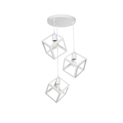 Alternative view of LEDTM® DISE 201-0054 Μοντέρνο Κρεμαστό Φωτιστικό Οροφής με Ντουί 3 x E27 AC 220-240V IP20 - Λευκό - Μ48 x Π48 x Υ65cm