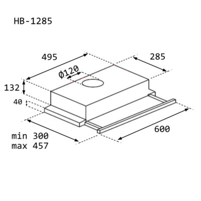 Απορροφητήρας Κουζίνας Συρόμενος 60cm Hausberg HB-1285IN Inox - Image 4