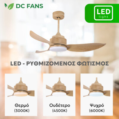 Ανεμιστήρας Οροφής DC με Τηλεχειριστήριο και LED Telemax Levantes 46-YJ356 (Antique Brass) - Image 5