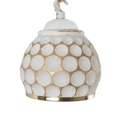 LEDTM® MERMAID 01317 Vintage Επιτοίχιο Φωτιστικό Απλίκα Μονόφωτο 1 x E27 IP20 Λευκό Γυαλί με Λευκό & Χρυσό Μέταλλο - Μ28 x Π14 x Υ24cm - Image 7