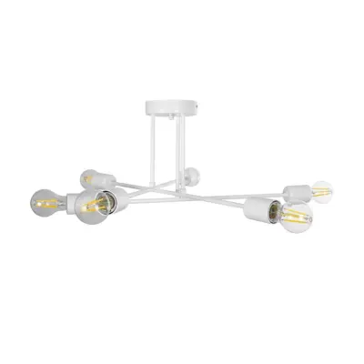 LEDTM® SPIDI 203-0113 Μοντέρνο Φωτιστικό Οροφής Πλέγμα Πολύφωτο 6 x E27 IP20 Λευκό Μέταλλο - Μ61 x Π61 x Υ25cm - Image 4