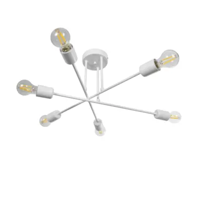 LEDTM® SPIDI 203-0113 Μοντέρνο Φωτιστικό Οροφής Πλέγμα Πολύφωτο 6 x E27 IP20 Λευκό Μέταλλο - Μ61 x Π61 x Υ25cm - Image 5