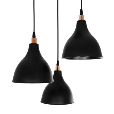 LEDTM® RADE 203-0127 Vintage Κρεμαστό Φωτιστικό Καμπάνα Τρίφωτο 3 x E27 IP20 Μαύρο Πλαστικό - Μ40 x Π40 x Υ40cm - Image 7
