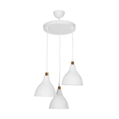 LEDTM® RADE 203-0128 Vintage Κρεμαστό Φωτιστικό Καμπάνα Τρίφωτο 3 x E27 IP20 Λευκό Πλαστικό - Μ40 x Π40 x Υ40cm - Image 4