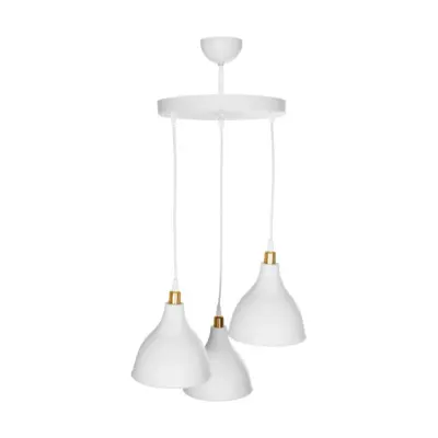 LEDTM® RADE 203-0128 Vintage Κρεμαστό Φωτιστικό Καμπάνα Τρίφωτο 3 x E27 IP20 Λευκό Πλαστικό - Μ40 x Π40 x Υ40cm - Image 6